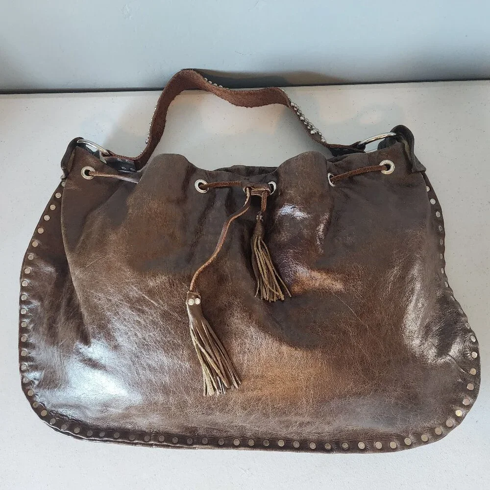 Vintage Large Leather Hobo "EUC" - Picture 10 of 16